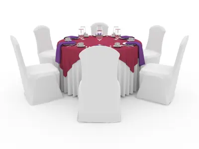 Banquet Table and Chair 35 3D model