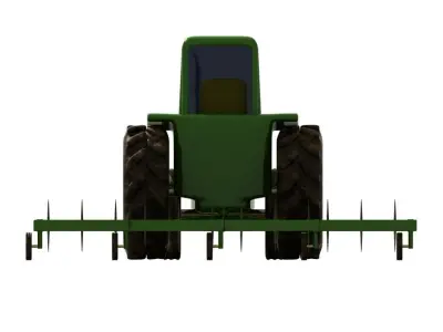 Cartoon Farm Tractor 3D model 3D model