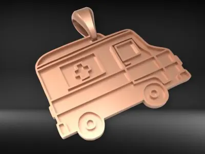 Medic Ambulance Paramedic EMT Charm Bracelet Necklace Jewelry  3D print model