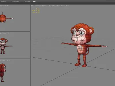 Cartoon monkey Low-poly 3D model purchase