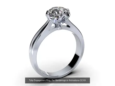 Tulip Ring for print and render and animations - CC101 3D Model Pack