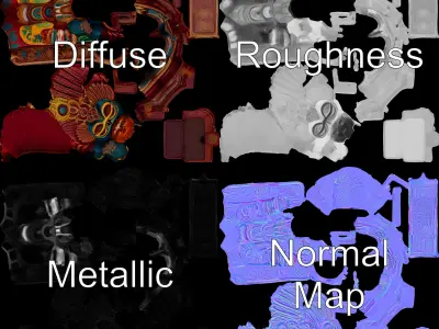Intricate Cultural Statue Model Pack Low-poly 3D model