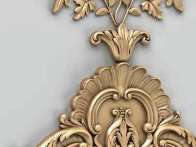 Carved decor central 006 3D model