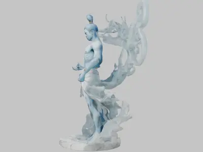 Ethereal God 3D Model - Ancient Divinity Low-poly 3D model