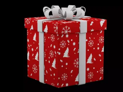 Christmas Gift Box Low-poly 3D model get
