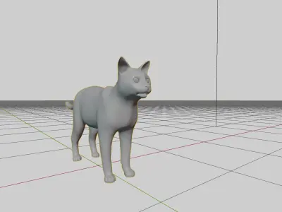 Khao Manee White Cat Low-poly 3D model
