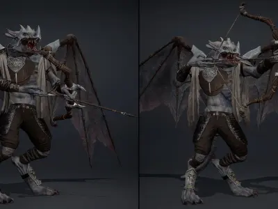 Mist Archer ArmWing Low-poly 3D model