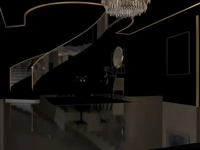 Classic Luxury Living Room High Quality Model 3D model