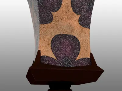 Painted-flowers Paper Lantern 3D model