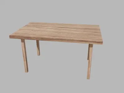 Wood Table Free low-poly 3D model