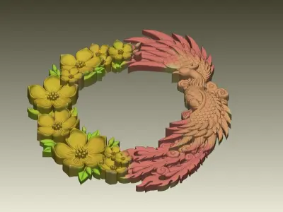 Phoenix Flower pendant 3D print model