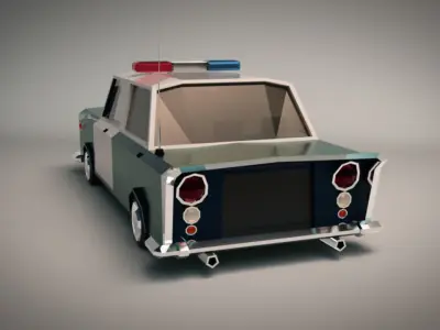 Low Poly Police Car 01 Low-poly 3D model
