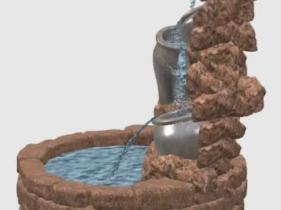 Stone Jar Fountain 3D model