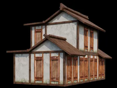 Medieval Houses Pack 91-92-93-94-95 - 4K Textures Game Ready Low-poly 3D model