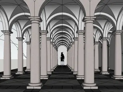 Arched Vaulted Gallery 3D model