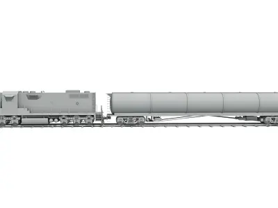 Detailed Tanker Train 2 3D model