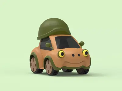 Cartoon Car Turtle-Shaped 3D model