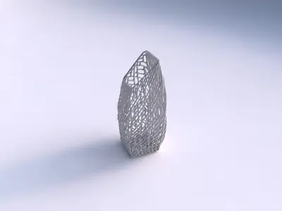 Vase bent rectangle with twisted lattice tiles 3D print model