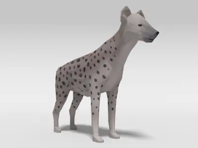 Low Poly Cartoon Hyena Low-poly 3D model