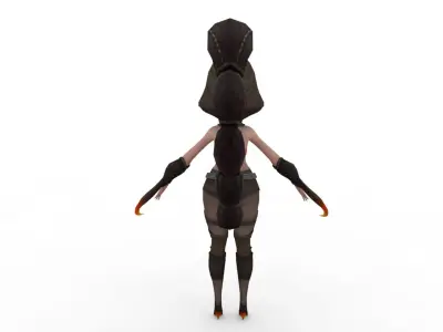 Cartoon girl 3D model