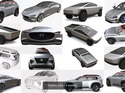 Electric cars 3D Model Pack