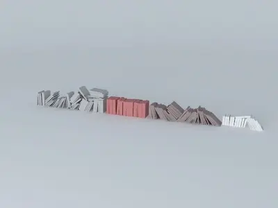 Books in row 3D model