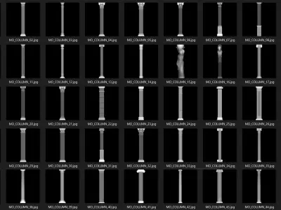 4k Classic Column Brushes   3D model
