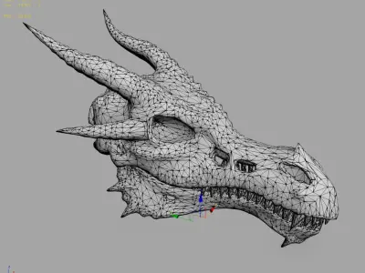 Dragon Skull Low-poly 3D model