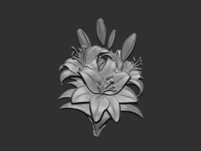 lily flower cnc model 3D print model