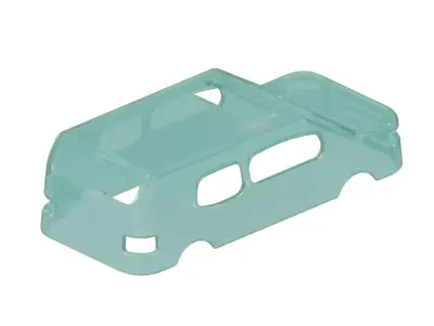 Transparent Passenger Car Body 3D model