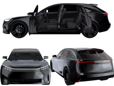 Electric Station Wagon black 3D model