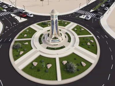 Sultan Qaboos University Clock Tower 3D model