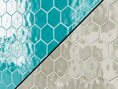 Amadis Art Deco Glossy on Mesh Arctic Wall tiles 3D model