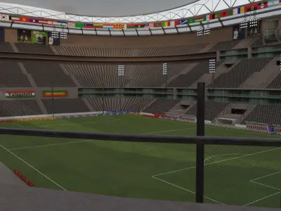 Big football stadium Low-poly 3D model