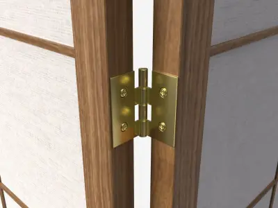 Folding screen Oriental 3D model