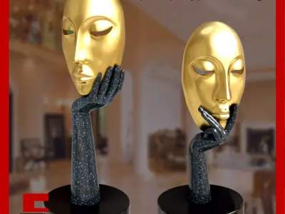 Abstract Art Face Statue Masks Luxury Home Decor Thinker 3D print model
