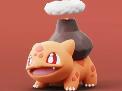 Pokemon - Fire Bulbasaur 3D print model