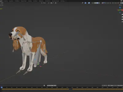 English Cocker Spaniel Dog Low-poly 3D model