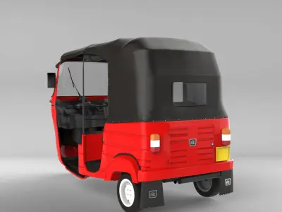 Bajaj 3 Weel  Tuk Tuk  Low-poly 3D model