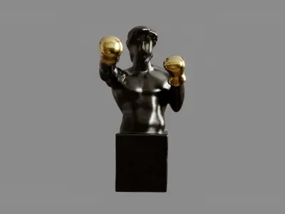Boxer statuette decoration 3D model