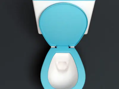 European Lavatory Low-poly 3D model