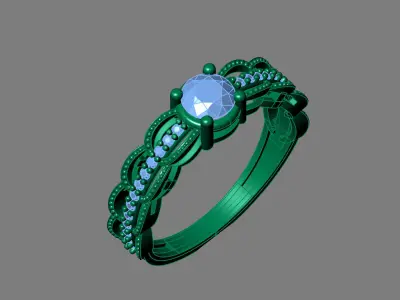 Rings for Women Womens Rings Stone Ring Ready STL 3DM Models  3D print model 22