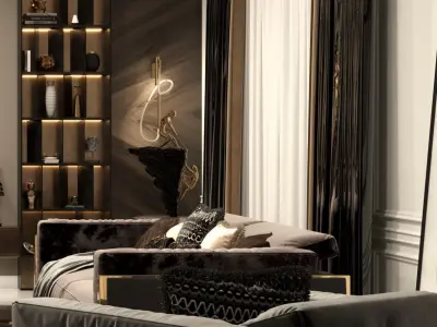 Luxury Living Room by Dvel 3D model