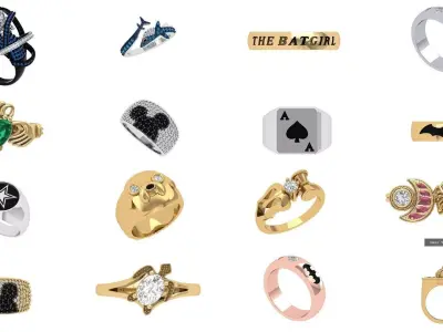 Face Hip Hop Ring 3D Model Collection