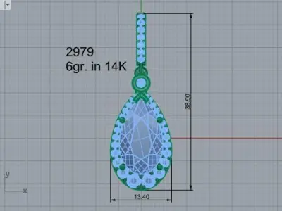 Pear Halo Pendant 2979 3D print model