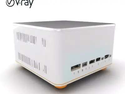 White Mini ITX Budget-Friendly PC Case model pack Low-poly 3D model