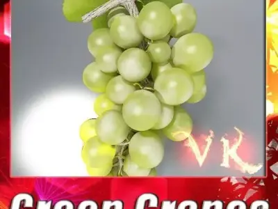 Green Grapes High Detail 3D model