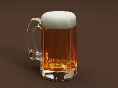 Glass Mug of Beer 3D model