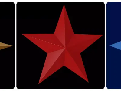 Origami Stars 3D Model Collection