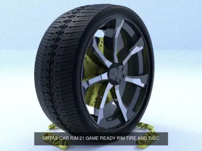 ORTAS CAR RIM 21-22 GAME READY RIM TIRE AND DISC 3D Model Pack